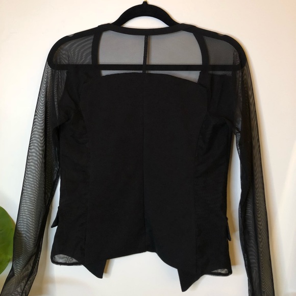 Black Blazer w/ Mesh Sleeves - Picture 2 of 3
